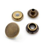 CRAFTMEMORE Snap Fasteners Solid Brass Heavy Duty Press Studs Antique Brass Pack of 10 15mm for Crafts and DIY Projects