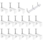 AOPOCKAN TECH 100 White Cable Clips for Cat6/Cat7/Cat8 - 8mm Cord Holders with Steel Nails - Perfect for Flat Ethernet Cables