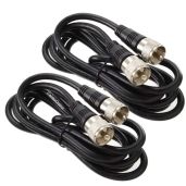 CablesOnline 2-Pack 6ft RG8x Coax UHF Male to Male 50-ohm Antenna Cable R-U006-2 for Reliable Signal Transmission