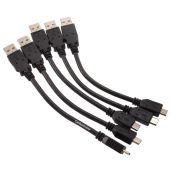 "Buy CablesOnline 5-Pack 6" USB 2.0 A to Micro-B Charge & Sync Cables - Fast Data Transfer & Durable Design"