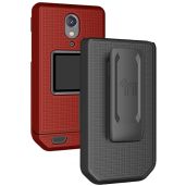 CAT S22 Flip Phone Case with Clip & Holster - Slim Red Hard Shell Cover Combo
