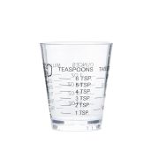 Chef Craft Classic 1 oz Plastic Shot Glass Measurer - Clear Teaspoon & Tablespoon Tool