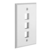 Cmple 3 Port Keystone Wall Plate - Single-Gang White Wall Plate with Standard Keystone Jack Insert