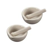 Comimark 2 Set 60 mm Mini Porcelain Mortar and Pestle for Mixing and Grinding DIY Tool