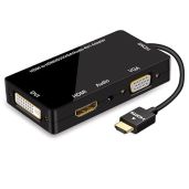 ConnBull 4-in-1 HDMI Adapter: 1080p HDMI to VGA/DVI Converter with Audio for Laptops & Projectors