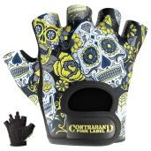 Buy Contraband Pink Label 5237 Women's Sugar Skull Lifting Gloves - Lightweight Vegan Amara Leather, Griplock Silicone, X-Small