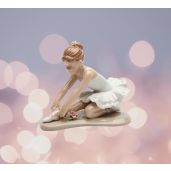 Cosmos Gifts 20865 Ballerina White Ceramic Figurine - 3-7/8 Inch Collectible Decor