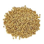 Craftdady 2950Pcs Golden Iron Mini Round Ball Spacer Beads for DIY Jewelry - 2.5x2mm Metal Rondelle Beads with 1.2mm Hole