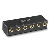 Cubilux Passive 6.35mm Headphones Splitter Box, 1/4” Stereo Multi Audio Distributor, Multiport Quarter Inch TRS TS Aux Splitter for Guitar Signal, Studio Recording, Live Performance, Monitors