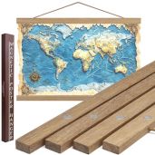 "Sturdy 24" Magnetic Poster Hanger Frame - Solid Teak Wood for Easy Wall Art Display"