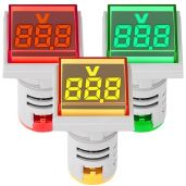 DROK AC 500V Voltage Tester, 3pcs AC 60-500V 110v 220v Voltage Monitor Digital Larger LED Screen Voltmeter Volt Detetor Green Red Yellow Signal