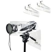 DSLR Camera Rain Cover JJC Rain Coat Sleeve Protector for Canon Nikon Fujifilm Sony Olympus Panasonic Tamron Sigma with a Lens up to 18" PE Material Totally See-Through -4 Pack