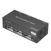 4K DVI Splitter 1x2 - Dual Monitor Video Distribution with EDID Management for PC, Laptop, DVR, Projector & HDTV