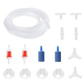 DeKago Aquarium Air Pump Accessories Kit with Airline Tubing Air Stones Check Valves Suction Cups and Connectors for Fish Tank
