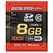 Digital Speed 8GB 700X SD Memory Card - High Speed 120MB/s Class 10, Error Free Performance
