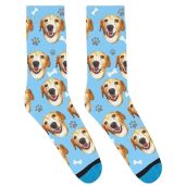 Custom Dog Socks DivvyUp Socks Featuring Your Dog in Blue Small Size