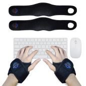 EXPOPROX-Wearable Wrist Rest Pads, 2 Pc. Set, Ergonomic Mouse and Keyboard Support Cushions to Reduce Joint Stress, Tension,Adjustable Fit with
