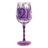 Enesco 21st Birthday Wine Glass - Colorful Gift for 21st Celebration | 1 Count