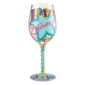 Enesco Lolita Happy Retirement Blown Wine Glass - 15 oz Multicolor Gift for Retirees