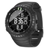 FANMIS Men's Military Sports Electronic Watch Waterproof Multi Function Outdoor Chronograph Large Dial LED Fashion Black