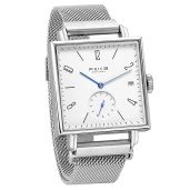 FEICE Minimalistic Automatic Watch for Men and Women Square Stainless Steel Leather Bands Sapphire Mirror Mechanical Wrist Watch FM301