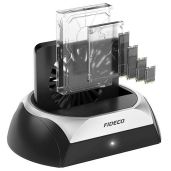 "FIDECO M.2 NVME Hard Drive Docking Station with Cooling Fan - Supports 2.5/3.5" SATA HDD/SSD for Ultimate Heat Dissipation"