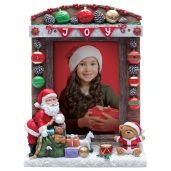 Fine Photo Gifts 5x7 Joy Christmas Santa Claus Resin Light Up Picture Frame for Holiday Decor