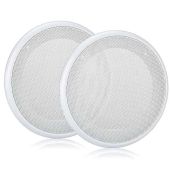 Facmogu 2PCS 8in White Ceiling Speaker Covers - Round Metal Grille for Car & Home Audio Protection