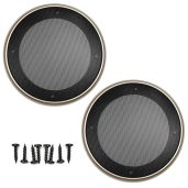 Fielect 2Pcs 5 Inch Speaker Grill Cover Mesh Decorative Woofer Guard Protector Audio Accessories Gold with Screws