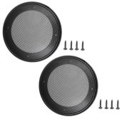 Fielect 5 Inch Speaker Grill Cover Mesh Decorative Circle Woofer Guard Protector Audio Accessories Black Cloth with Screws 2Pcs