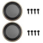Fielect 2Pcs 6.5 Inch Gold Mesh Speaker Grill Covers Decorative Circle SubWoofer Guard for Car Home with Screws