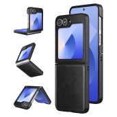 Foluu Ultra Thin Leather Case for Samsung Galaxy Z Flip 6 5G Durable Protective Cover Black 2024
