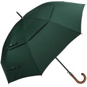 G4Free 52 Inch Wooden J Handle Golf Umbrella Windproof Auto Open Double Canopy Rainproof for Men Women Dark Green