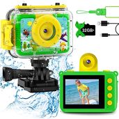 GKTZ Kids Camera Waterproof Underwater Digital Action Camera for Boys Age 3-12 Perfect Christmas Birthday Gift 1080P HD Pool Toy