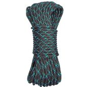 GM CLIMBING 8mm Accessory Cord Rope - 20ft Double Braid, CE/UIAA Certified (Black) for Climbing & Outdoor Use
