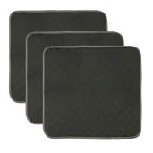 GRUENERDE Ultra Absorbent Waterproof Washable Incontinence Chair Pads for Wheelchair and Sofa 21x22in Black Set of 3