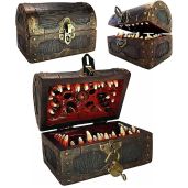 Galdor's Guild Mimic Dice Chest Storage Box with Lock and Key for Dungeons and Dragons RPG Gaming Holds 4 Polyhedral Sets