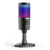 Gemini Sound GSM100USB: RGB USB Condenser Microphone for Streaming, Podcasting & Gaming with Noise Reduction & Volume Control