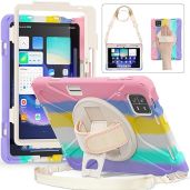 GooodiDEAR Shockproof Heavy Duty Case for Xiaomi Mi Pad 6 and Mi Pad 6 Pro with 360 Rotate Stand and Pencil Holder in Sparkling Pink