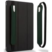 Goospery Pencil Holder for Apple Pencil & iPad - Dark Green PU Leather Case with Elastic Band for Tablets & Notebooks