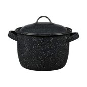 Granite Ware 4-Quart Enamel on Steel Bean/Stock Pot with Lid - Speckled Black Cookware