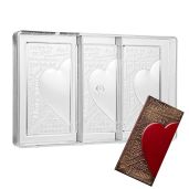 Greyas CM 3844 Louis Amado Clear Polycarbonate Chocolate Mold with Heart Messages Rectangular Tablet Cavities 70x140mm 9.45mm High