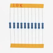 HUABAN 100 Pieces 0.5 Watts 1 2W 10K Ohm 1% Metal Film Resistor