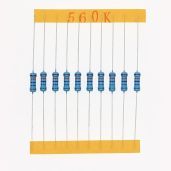 HUABAN 100 Pieces 0.5 Watts 1 2W 560K Ohm 1% Metal Film Resistor