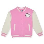 Hello Kitty Girls Varsity Bomber Jacket - Bonbon Pink Letterman Style for Kids