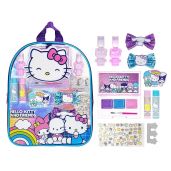 Hello Kitty Makeup Backpack Set for Kids - 12-Piece Beauty Kit with Lip Gloss, Nail Polish & More | Perfect for Parties & Sleepovers
