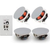 Upgrade Your Sound: Herdio 6.5'' Bluetooth In-Wall Speakers System with 600W Amplifier for Home Theater & Office