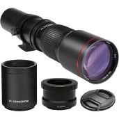 High-Power 500mm f/8 Telephoto Lens for Canon EOS Rebel & EOS M Series Cameras