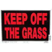 Buy Hillman 839948 Keep Off The Grass Sign - Durable 8x12 Inch Black & Red Plastic Warning Sign