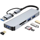 VIENON 5-in-1 USB C Hub with SD Card Reader & 3 USB 3.0 Ports for MacBook, PC, and Tablets